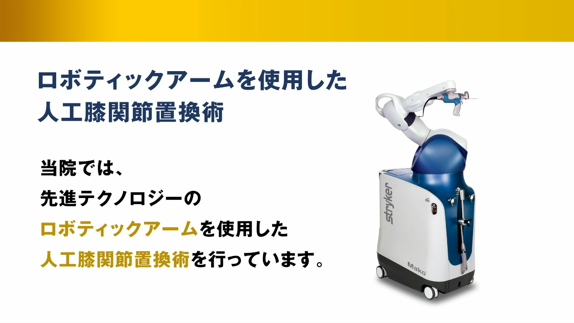 ロボット支援手術 Mako（メイコ） | 大野記念病院